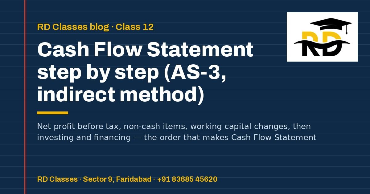 Cash Flow Statement step by step (AS-3, indirect method) — RD Classes Accountancy blog