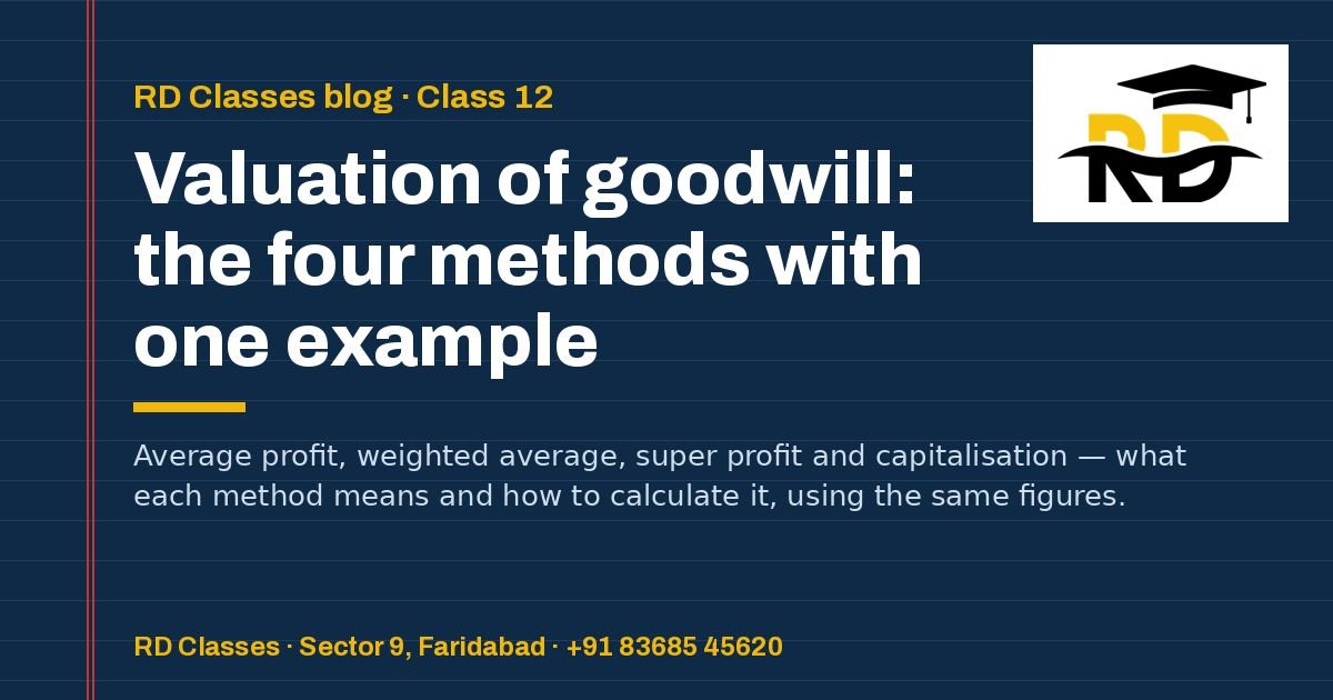 Valuation of goodwill: the four methods with one example — RD Classes Accountancy blog